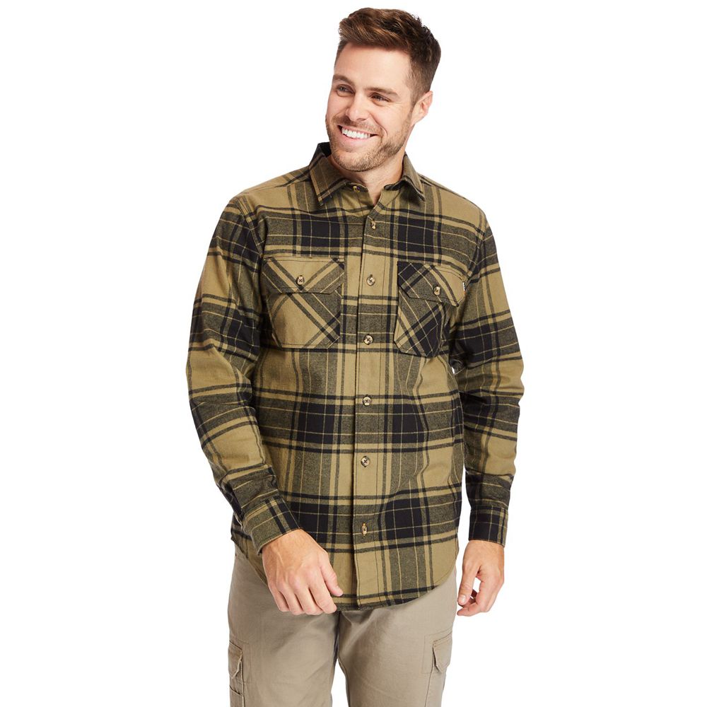 Camasi Timberland Barbati Masline Verzi - Pro® Woodfort Heavyweight Flannel Work - Romania - LTBXRJ0